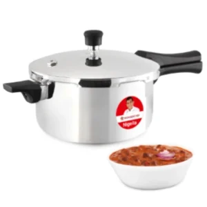 nigella triply stainless steel outer lid pressure cooker | 5 litres | compatible with gas stove, induction, ceramic cooktop | isi certified | uniform heating | da vinci collection | 5 year warranty
