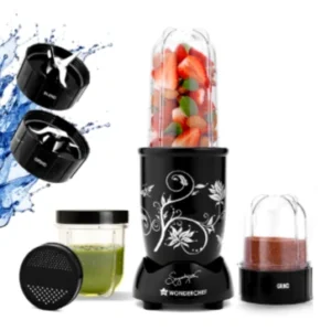 nutri blend 500w mixer grinder, 22000 rpm motor, smoothie maker, masala grinder, chutney blender, 3 unbreakable jars, recipe book by chef sanjeev kapoor, 2 yr warranty, black