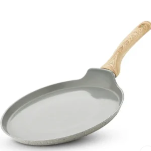 naturally ceramic forged aluminium flat dosa tawa with soft touch handle induction bottom