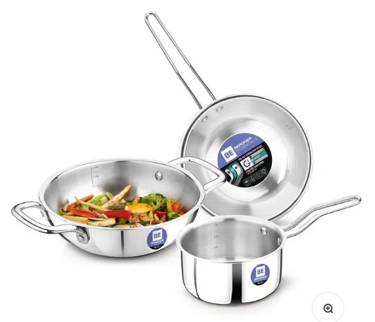 tripro triply stainless steel 3 pcs cookware set induction bottom tripro triply stainless steel 3 pcs cookware set induction bottom