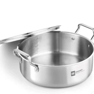 be essentials tri ply stainless steel shallow biryani pan