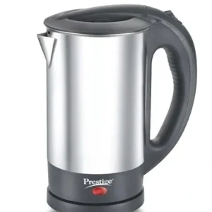 prestige pkss 1.5 stainless steel electric kettle 1.5 l, (silver & black)