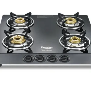 prestige marvel plus toughened glass top gas stove (4 burners) gtm 04 sq plus