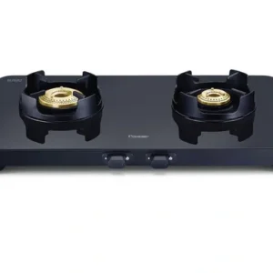 prestige edge pebs 02 manual powder coated with aluminium frame 2 burners gas stove, black