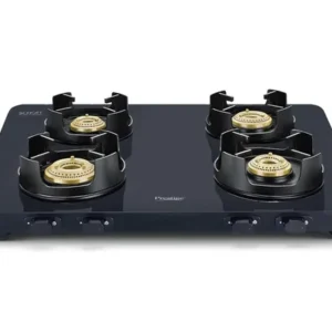 prestige edge pebs 04 manual powder coated with aluminium frame 4 burners gas stove, black