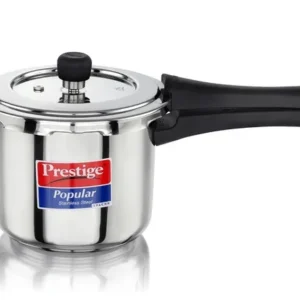 prestige svachh popular stainless steel pressure cooker (silver) | spillage control | gas & induction compatible