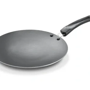 prestige omega select plus non stick concave tawa 28cm (black) | durable 3 layer coating | metal spoon friendly | gas & induction compatible