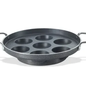 prestige omega select plus 11 pit paniyarakkal 25cm (black) | teflon non stick coating | residue free cooking | durable & easy to clean