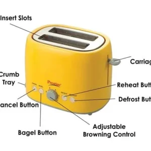 prestige pptpky popup toaster | 2 slice toaster | variable browning control | cool touch body | high lift function