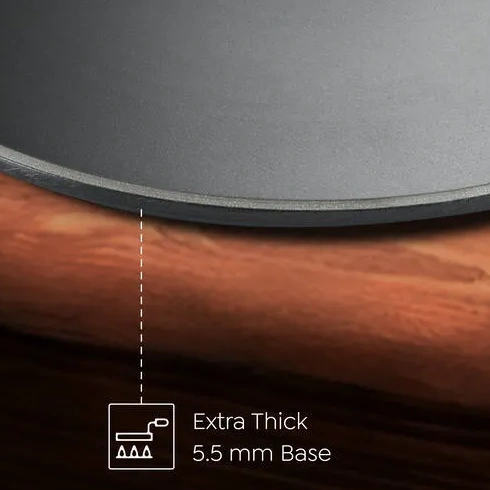 prestige omega die cast plus non stick tawa 31cm | heavy aluminium base | 3 layer coating | metal spoon friendly | gas & induction compatible prestige omega die cast plus non stick tawa 31cm | heavy aluminium base | 3 layer coating | metal spoon friendly | gas & induction compatible