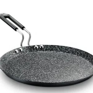 prestige durastone 6 layer non stick omni tawa 25cm (black) | hard anodised | gas & induction compatible | metal spoon friendly