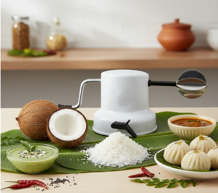 padmini stainless steel coconut scraper with vacuum base (white) | free juicer attachment included padmini stainless steel coconut scraper with vacuum base (white) | free juicer attachment included