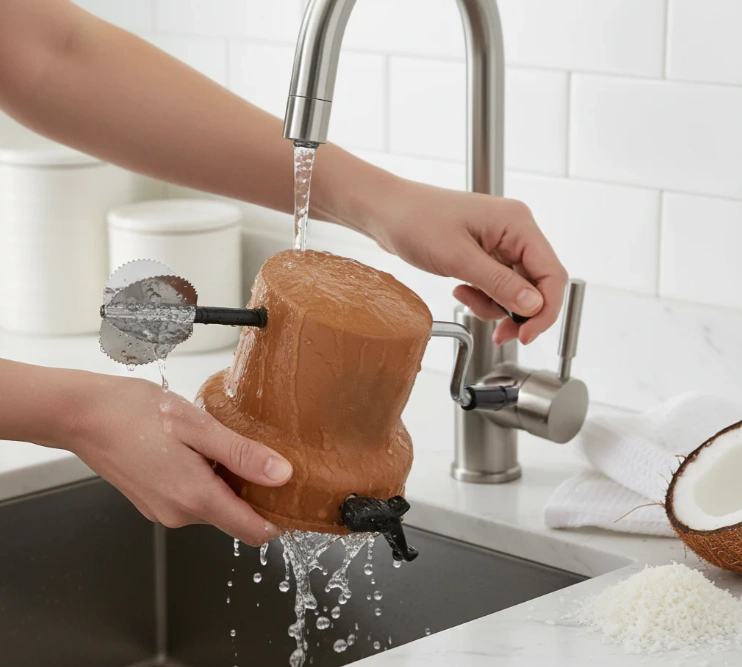 premier stainless steel coconut scraper with vacuum base | easy & safe coconut grating premier stainless steel coconut scraper with vacuum base | easy & safe coconut grating